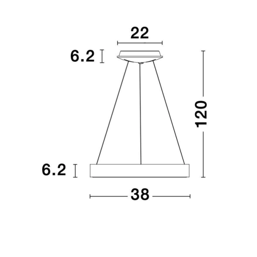 Závěsné LED svítidlo NOVA LUCE RANDO THIN 30W 3000K 9453430 stmívatelné Triac (obrázek 5)