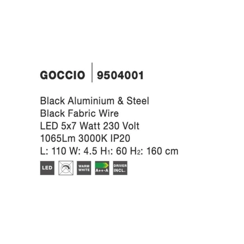 Závěsné LED svítidlo NOVA LUCE GOCCIO 38W 3000K 9504001 (obrázek 5)