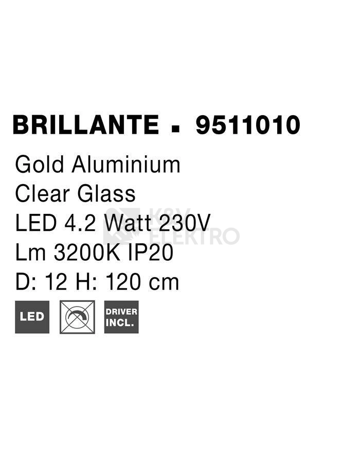 Obrázek produktu Závěsné LED svítidlo NOVA LUCE BRILLANTE 6W 3200K 9511010 7