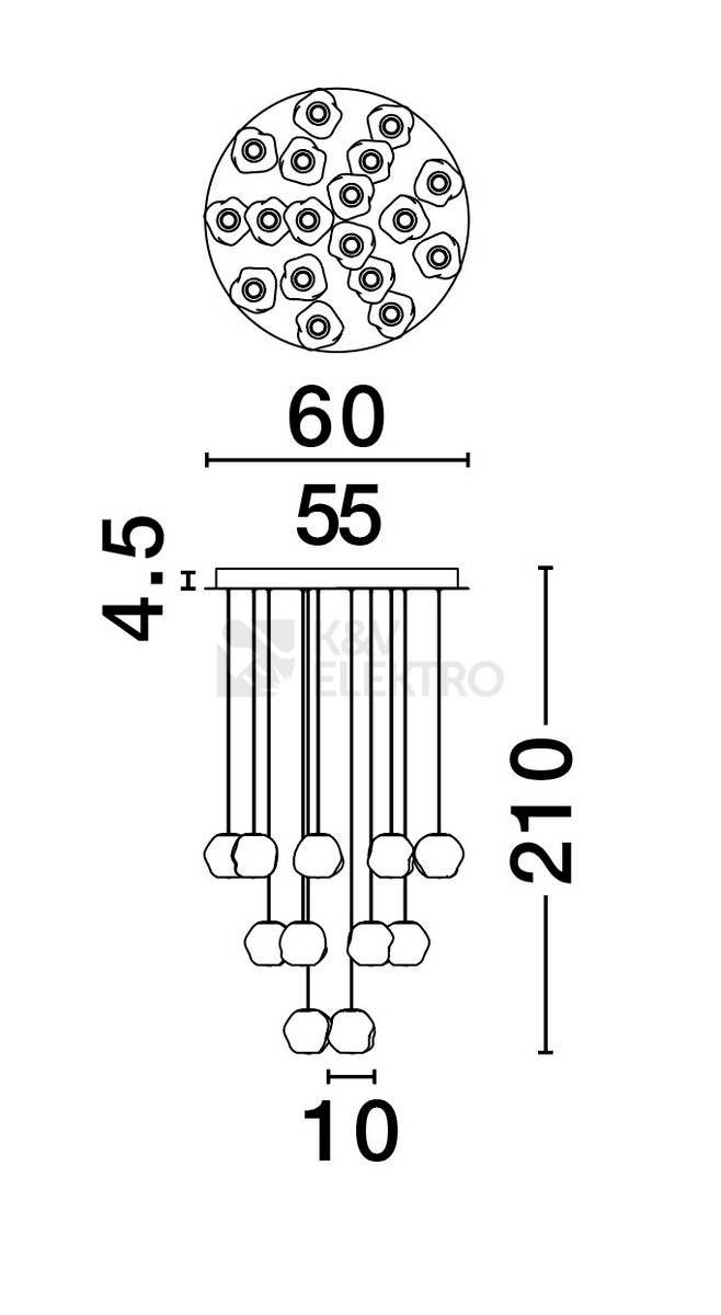 Obrázek produktu Závěsné LED svítidlo NOVA LUCE IFOS 87W 3000K 9511015 stmívatelné Triac 6