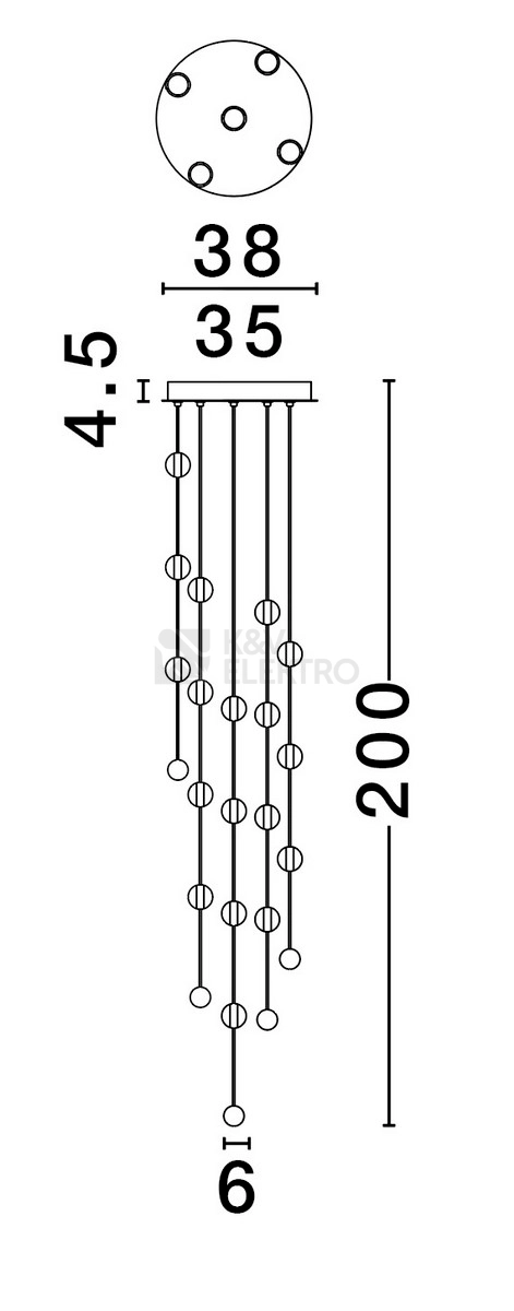 Obrázek produktu Závěsné LED svítidlo NOVA LUCE ALCINOE 64W 3000K 9511018 stmívatelné Triac 3