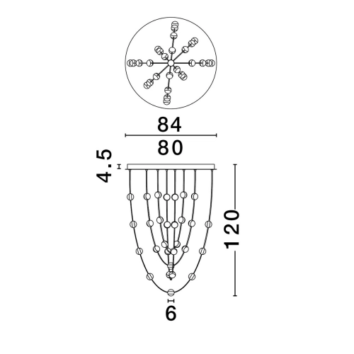 Závěsné LED svítidlo NOVA LUCE ALCINOE 102W 3000K 9511019 stmívatelné Triac (obrázek 6)