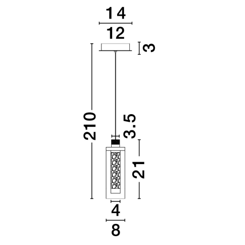 Závěsné LED svítidlo NOVA LUCE LUNE 9W 3000K 9520010