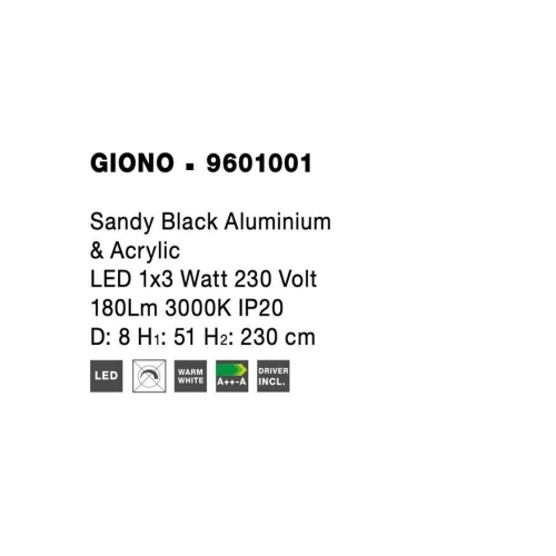 Závěsné LED svítidlo NOVA LUCE GIONO 3W 3000K 9601001 (obrázek 5)