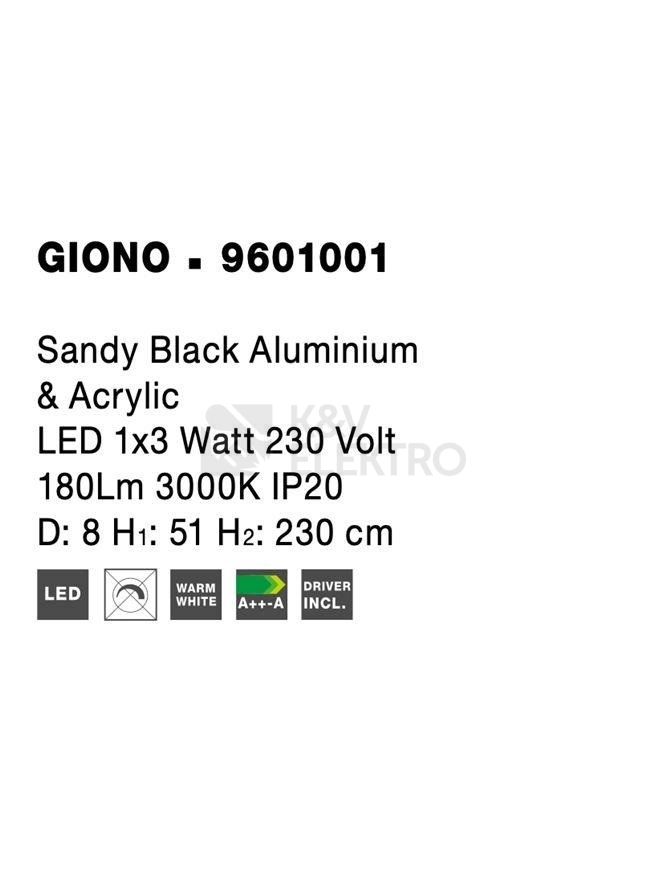 Obrázek produktu Závěsné LED svítidlo NOVA LUCE GIONO 3W 3000K 9601001 4