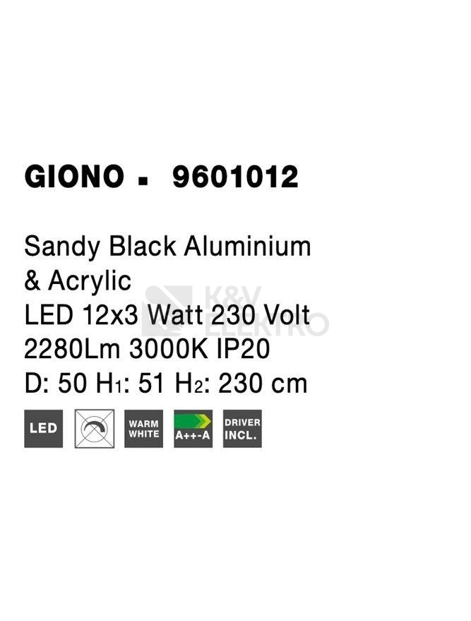 Obrázek produktu Závěsné LED svítidlo NOVA LUCE GIONO 29W 3000K 9601012 1