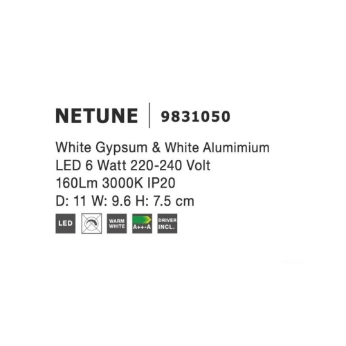 Nástěnné LED svítidlo NOVA LUCE NETUNE 6W 3000K 9831050 (obrázek 4)