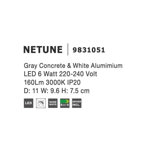 Nástěnné LED svítidlo NOVA LUCE NETUNE 6W 3000K 9831051 (obrázek 6)