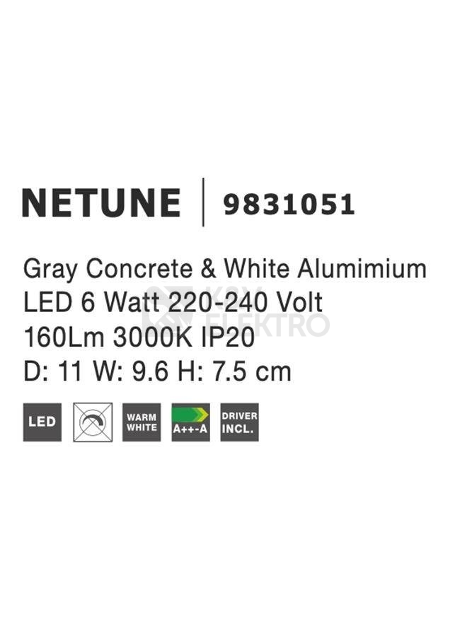 Obrázek produktu Nástěnné LED svítidlo NOVA LUCE NETUNE 6W 3000K 9831051 5