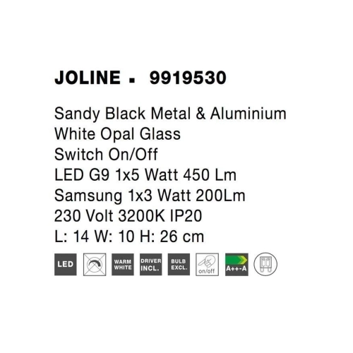 Nástěnné LED svítidlo NOVA LUCE JOLINE 8W 3200K 9919530 (obrázek 7)
