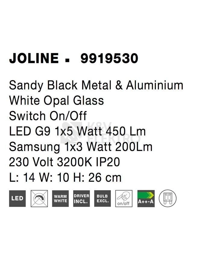 Obrázek produktu Nástěnné LED svítidlo NOVA LUCE JOLINE 8W 3200K 9919530 6