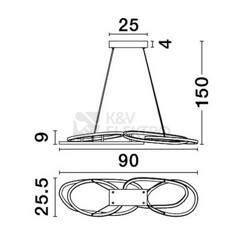 Obrázek produktu Závěsné LED svítidlo NOVA LUCE NUDOS 80W 3000K 9289085 stmívatelné Triac 2