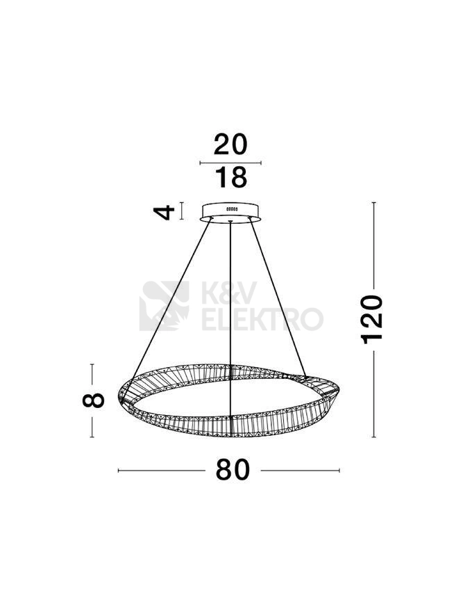 Obrázek produktu Závěsné LED svítidlo NOVA LUCE AURELIA 43W 3500K 9333062 stmívatelné Triac 3