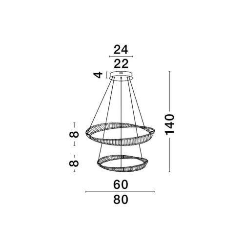 Závěsné LED svítidlo NOVA LUCE AURELIA 72W 3500K 9333063 stmívatelné Triac (obrázek 3)