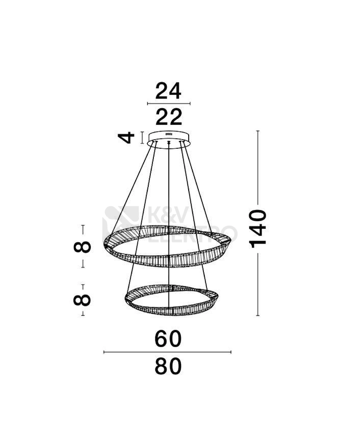 Obrázek produktu Závěsné LED svítidlo NOVA LUCE AURELIA 72W 3500K 9333063 stmívatelné Triac 3