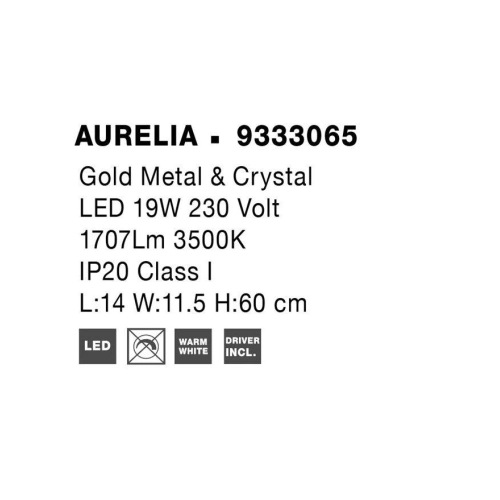 Nástěnné LED svítidlo NOVA LUCE AURELIA 19W 3500K 9333065 (obrázek 8)