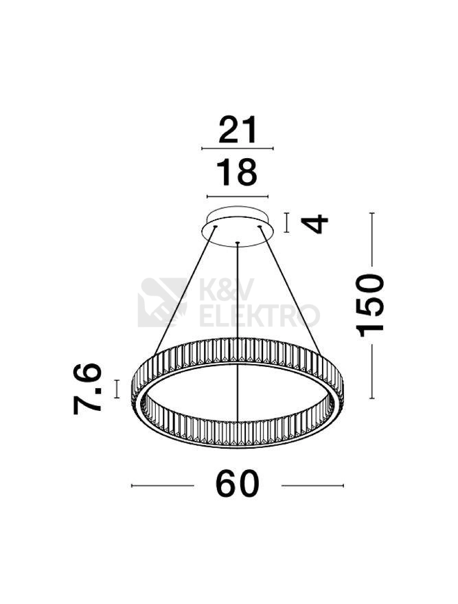 Obrázek produktu Závěsné LED svítidlo NOVA LUCE AURELIA 41W 3500K 9333066 stmívatelné Triac 2