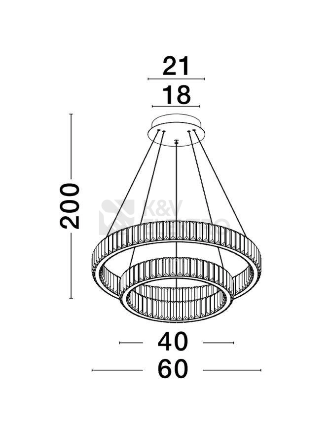 Obrázek produktu Závěsné LED svítidlo NOVA LUCE AURELIA 46W 3500K 9333068 stmívatelné Triac 3