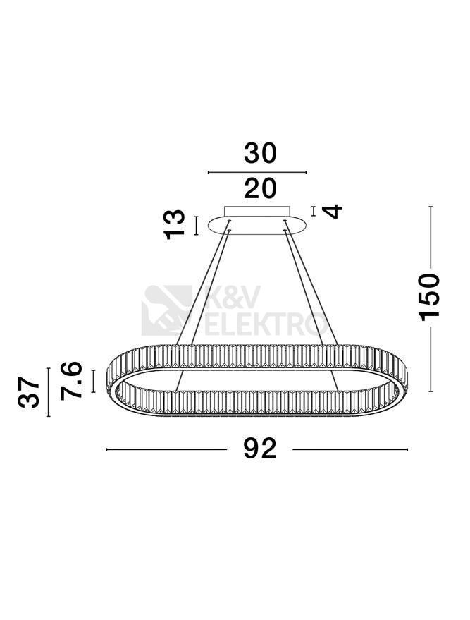 Obrázek produktu Závěsné LED svítidlo NOVA LUCE AURELIA 48W 3500K 9333073 stmívatelné Triac 7