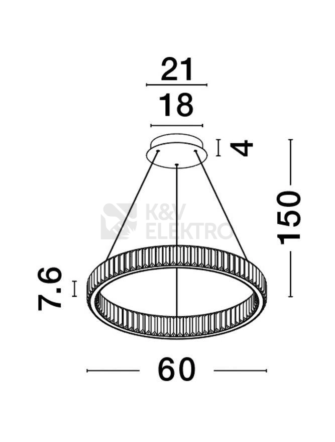 Obrázek produktu Závěsné LED svítidlo NOVA LUCE AURELIA 41W 3500K 9333075 stmívatelné Triac 6