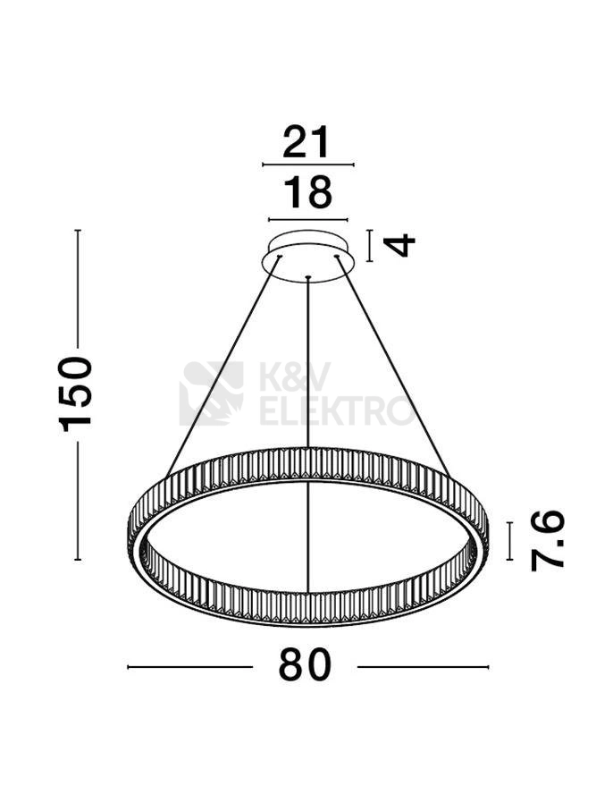 Obrázek produktu Závěsné LED svítidlo NOVA LUCE AURELIA 47W 3500K 9333076 stmívatelné Triac 6