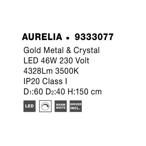 Závěsné LED svítidlo NOVA LUCE AURELIA 46W 3500K 9333077 stmívatelné Triac (obrázek 6)