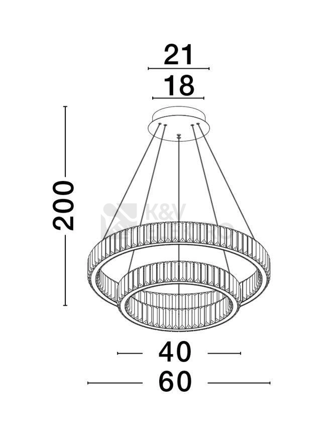 Obrázek produktu Závěsné LED svítidlo NOVA LUCE AURELIA 46W 3500K 9333077 stmívatelné Triac 4