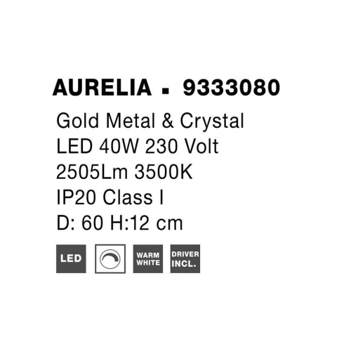 Stropní LED svítidlo NOVA LUCE AURELIA 41W 3500K 9333080 stmívatelné Triac (obrázek 4)