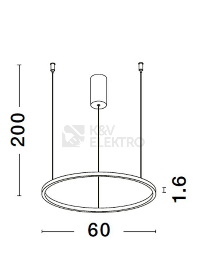 Obrázek produktu Závěsné LED svítidlo NOVA LUCE TARQUIN 37W 3000K 9345602 stmívatelné Triac 3