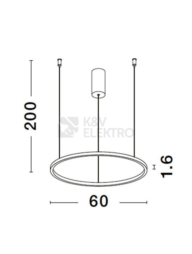Obrázek produktu Závěsné LED svítidlo NOVA LUCE TARQUIN 37W 3000K 9345603 stmívatelné Triac 8