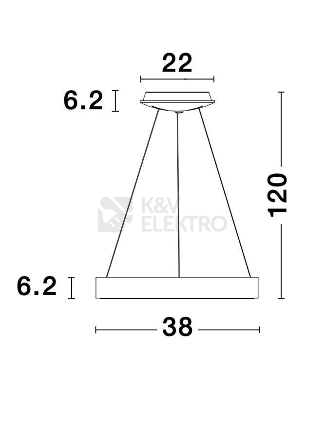 Obrázek produktu Závěsné LED svítidlo NOVA LUCE RANDO THIN 30W 3000K 9453431 stmívatelné Triac 7