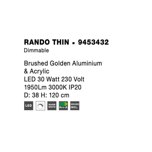Závěsné LED svítidlo NOVA LUCE RANDO THIN 30W 3000K 9453432 stmívatelné Triac (obrázek 5)