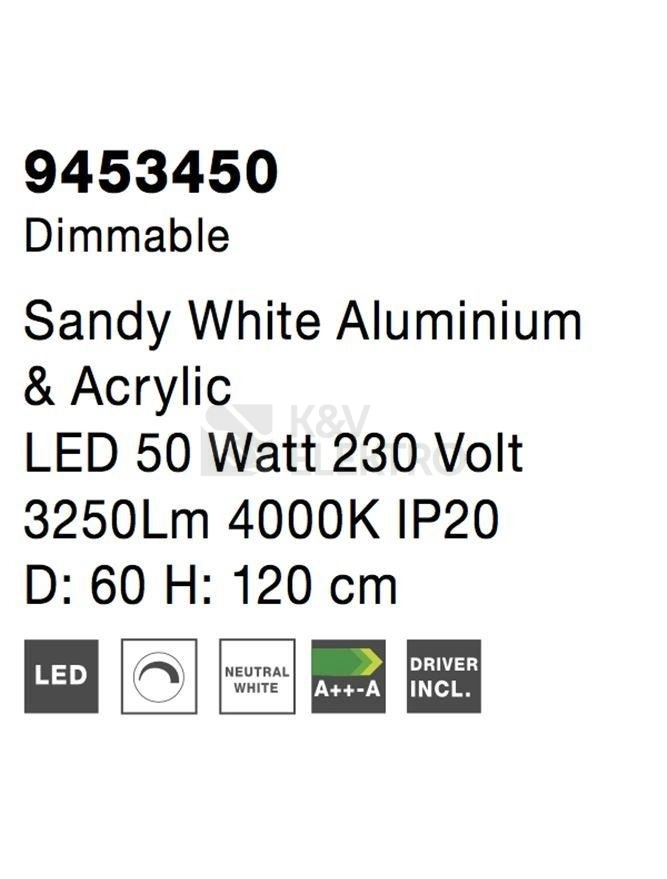 Obrázek produktu Závěsné LED svítidlo NOVA LUCE RANDO THIN 50W 4000K 9453450 stmívatelné Triac 6