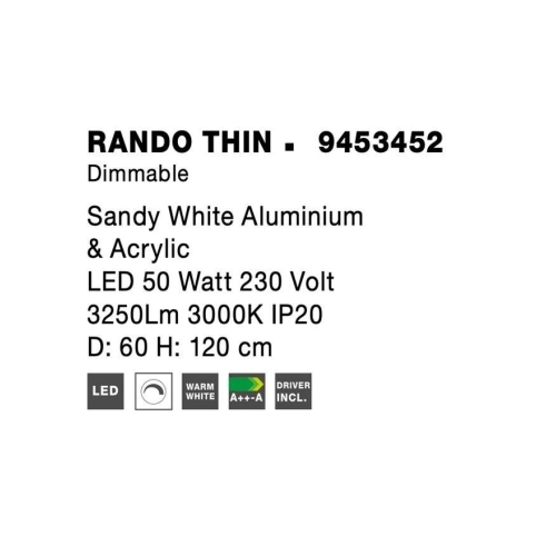 Závěsné LED svítidlo NOVA LUCE RANDO THIN 50W 3000K 9453452 stmívatelné Triac (obrázek 7)