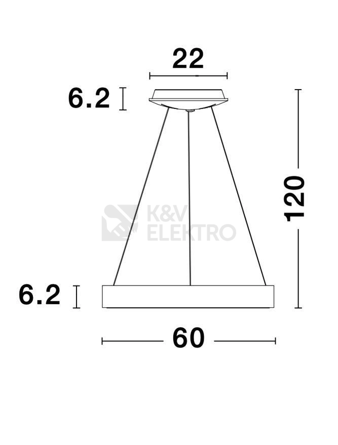 Obrázek produktu Závěsné LED svítidlo NOVA LUCE RANDO THIN 50W 3000K 9453452 stmívatelné Triac 5