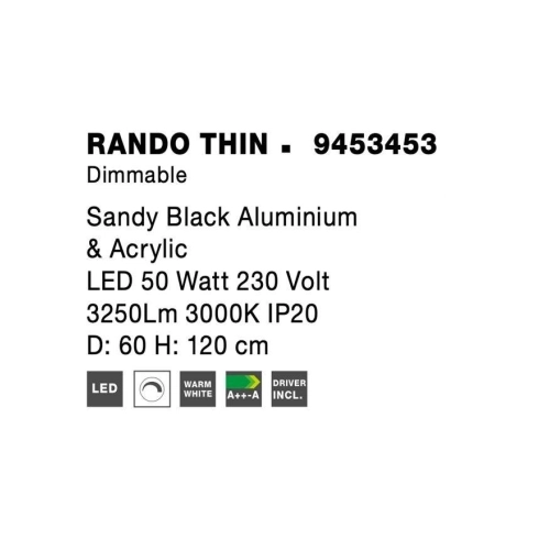 Závěsné LED svítidlo NOVA LUCE RANDO THIN 50W 3000K 9453453 stmívatelné Triac (obrázek 7)