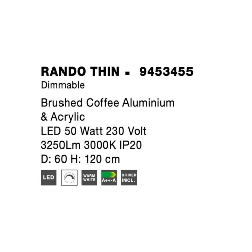Závěsné LED svítidlo NOVA LUCE RANDO THIN 50W 3000K 9453455 stmívatelné Triac (obrázek 6)