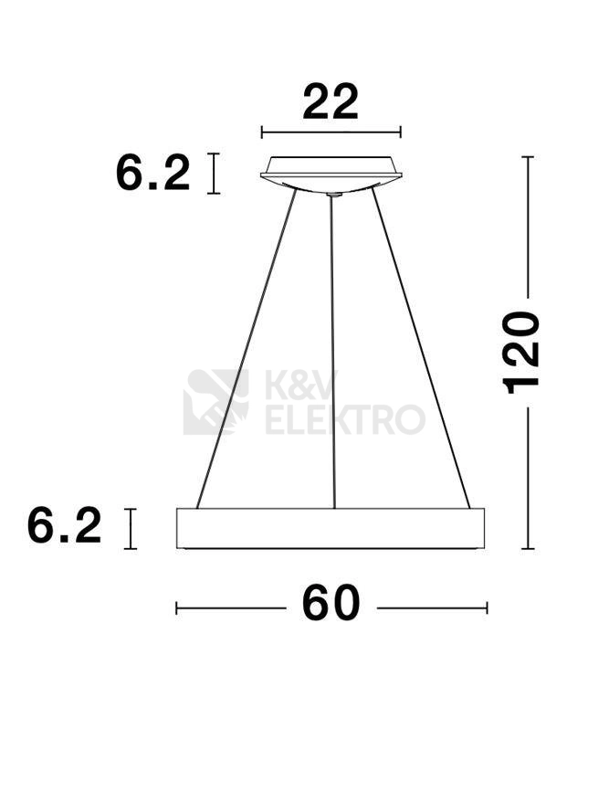 Obrázek produktu Závěsné LED svítidlo NOVA LUCE RANDO THIN 50W 3000K 9453455 stmívatelné Triac 4