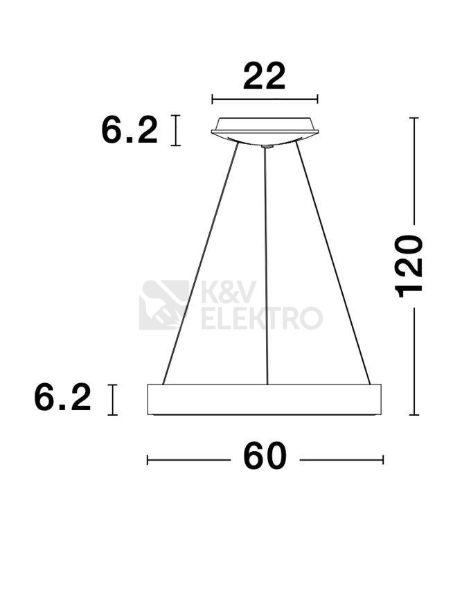 Obrázek produktu Závěsné LED svítidlo NOVA LUCE RANDO THIN 50W 3000K 9453456 stmívatelné Triac 5