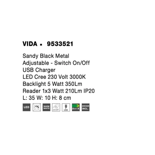 Nástěnné LED svítidlo NOVA LUCE VIDA 8W 3000K 9533521 (obrázek 9)