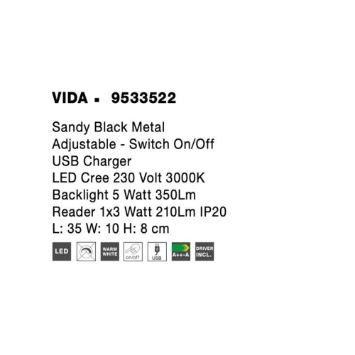 Nástěnné LED svítidlo NOVA LUCE VIDA 8W 3000K 9533522 (obrázek 7)