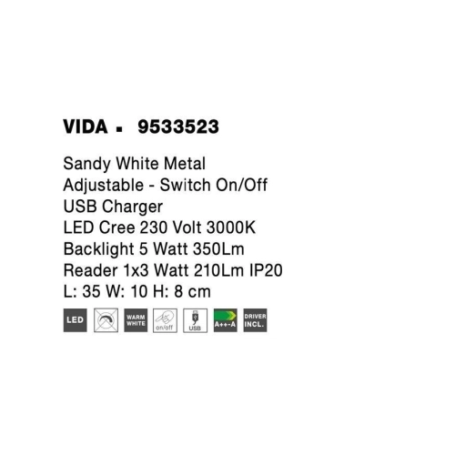 Nástěnné LED svítidlo NOVA LUCE VIDA 8W 3000K 9533523 (obrázek 9)