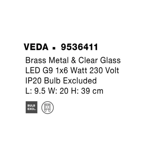 Nástěnné svítidlo NOVA LUCE VEDA G9 9536411 bez žárovky (obrázek 7)