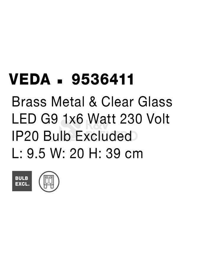 Obrázek produktu Nástěnné svítidlo NOVA LUCE VEDA G9 9536411 bez žárovky 6