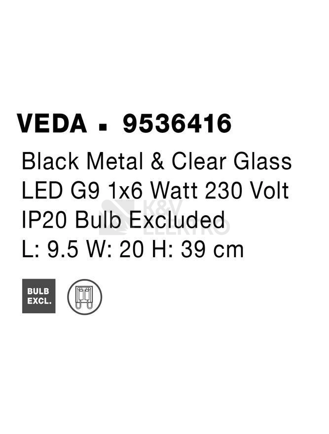 Obrázek produktu Nástěnné svítidlo NOVA LUCE VEDA G9 9536416 bez žárovky 8