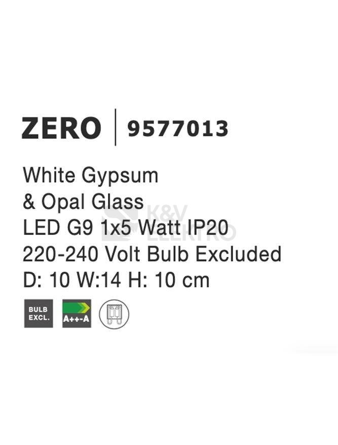 Obrázek produktu Nástěnné svítidlo NOVA LUCE ZERO G9 9577013 bez žárovky 8