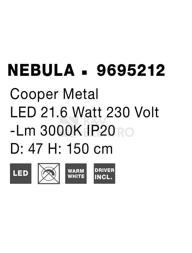 Obrázek produktu Závěsné LED svítidlo NOVA LUCE NEBULA 21,6W 3000K 9695212 8