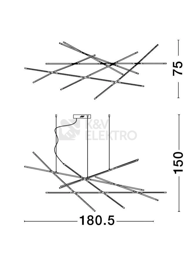 Obrázek produktu Závěsné LED svítidlo NOVA LUCE RACCIO 109W 3000K 9695216 stmívatelné Triac 6