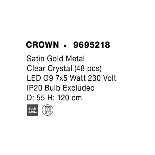 Závěsné svítidlo NOVA LUCE CROWN G9 9695218 bez žárovky (obrázek 7)