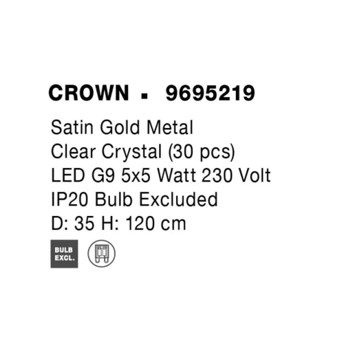Závěsné svítidlo NOVA LUCE CROWN G9 9695219 bez žárovky (obrázek 7)